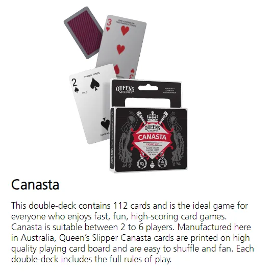 6 Decks Queen's Slipper Canasta Game Playing Cards Double Deck