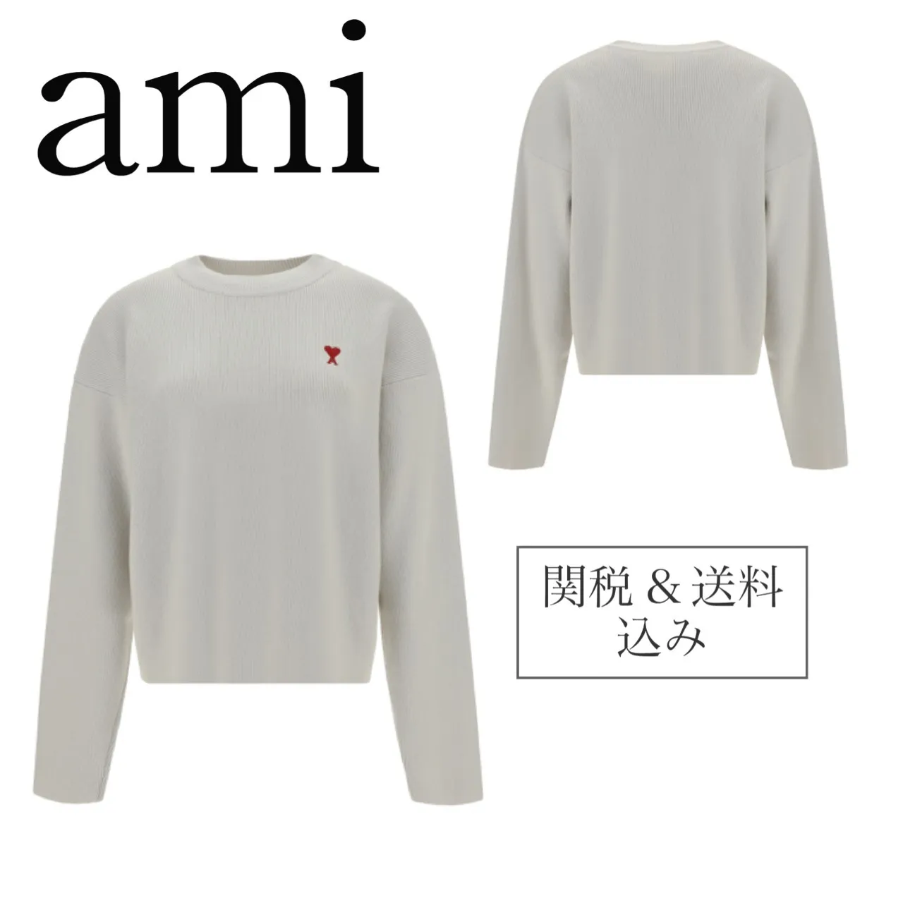 AMI PARIS  |Crew Neck Casual Style Unisex Wool Street Style U-Neck