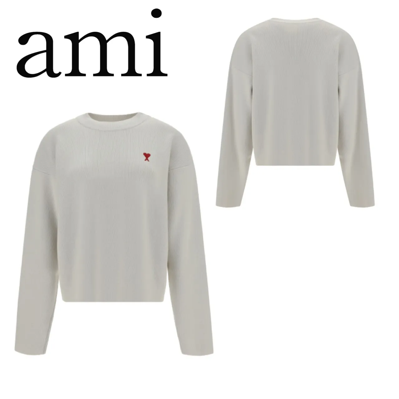 AMI PARIS  |Crew Neck Casual Style Unisex Wool Street Style U-Neck