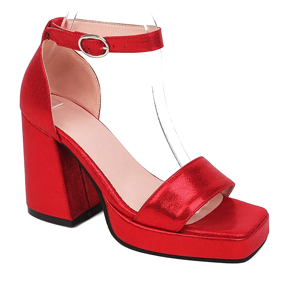 Ankle Strap Sandals Pointed Toe High Heels Platform Style Modern Office Lady Sandals