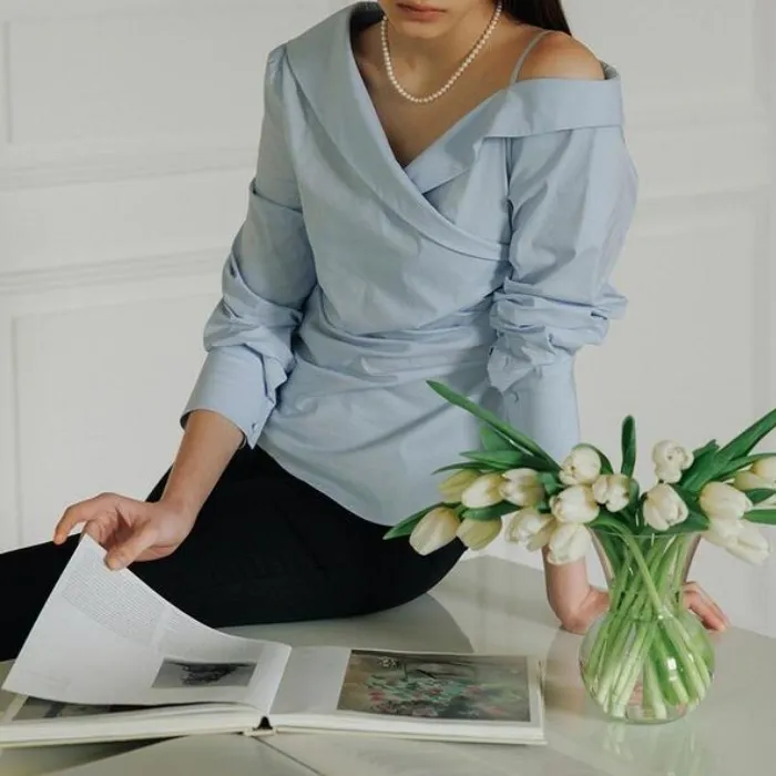 BAU by Bride And You  |Casual Style Long Sleeves Plain Cotton Party Style