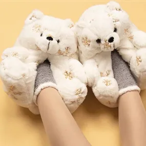 Bear fluffy slipper indoor