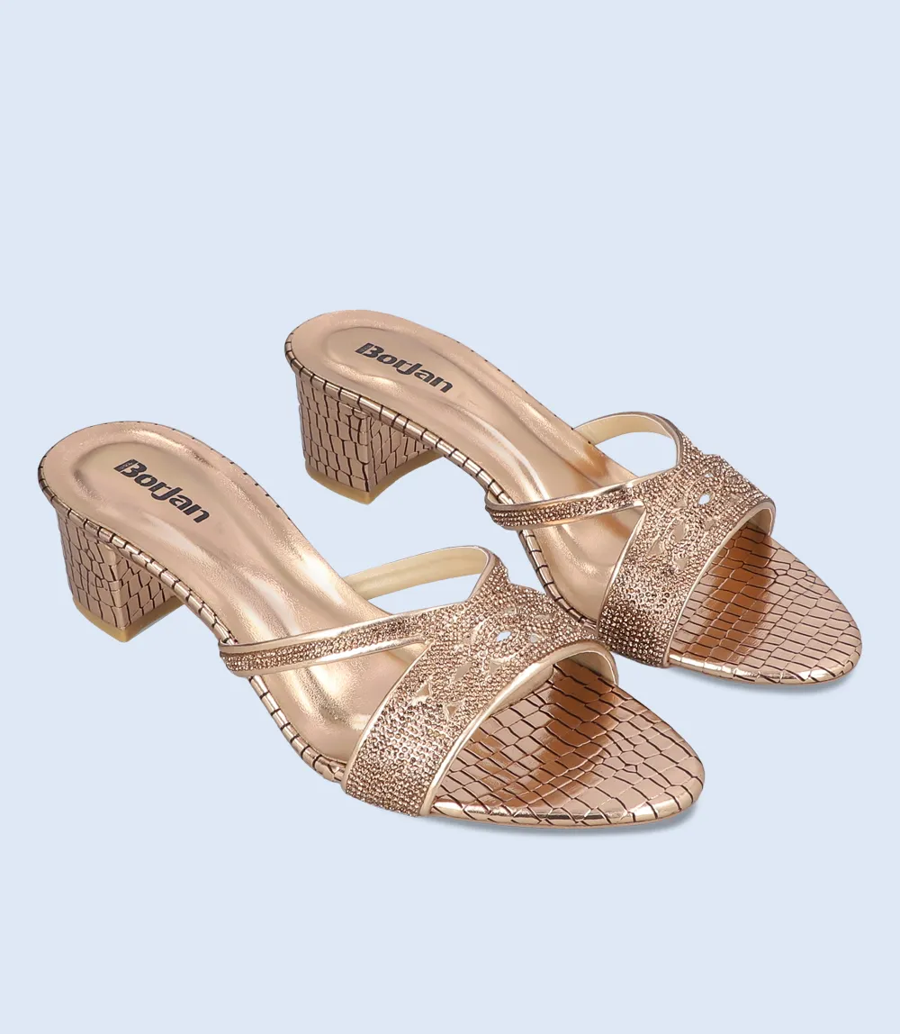 BW9645-CHAMPAGNE-Women Formal Slipper Heels