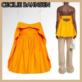 CECILIE BAHNSEN  |Casual Style Sleeveless Plain Cotton Party Style