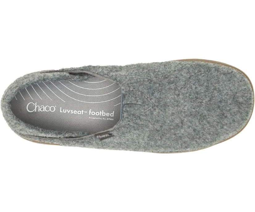 Chaco Mens Revel Collapsable Back Slippers-Gray