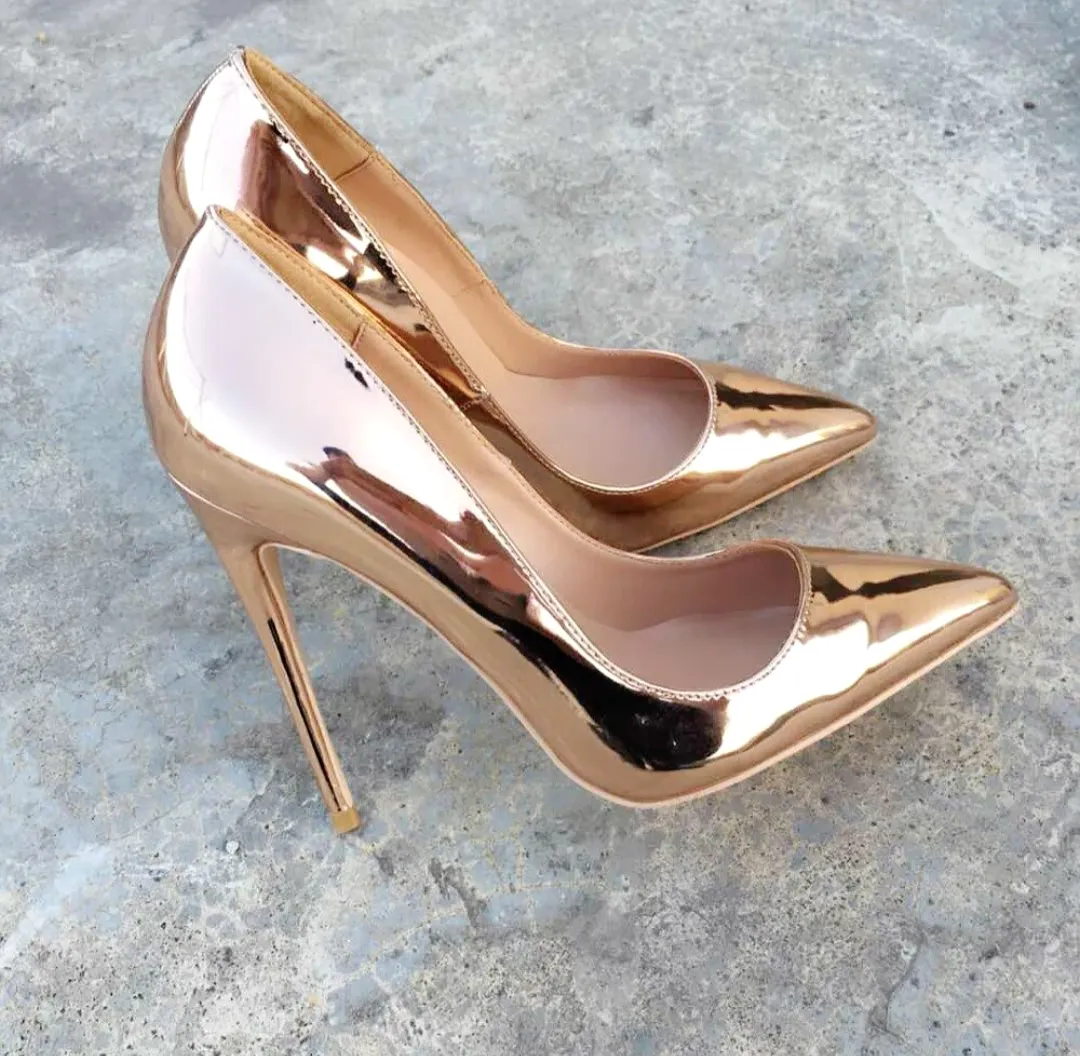 Champagne Gold Patent Leather Pumps