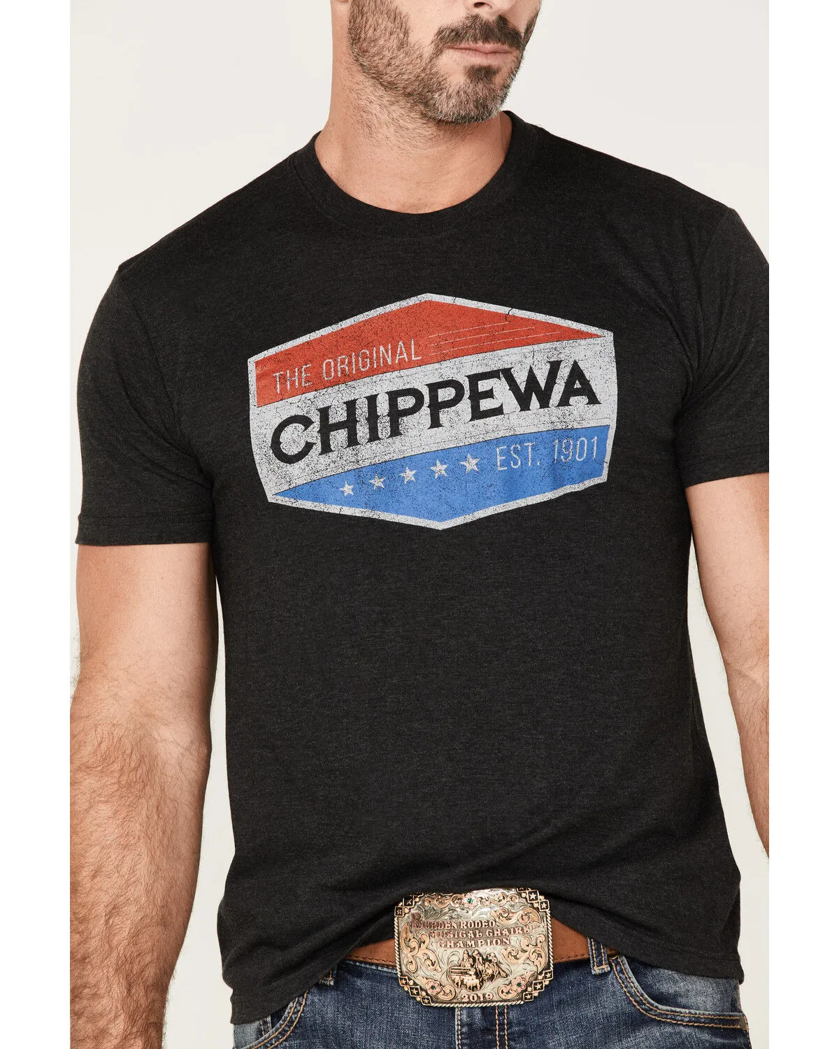 Chippewa Men's Badge Logo Vintage Graphic T-Shirt