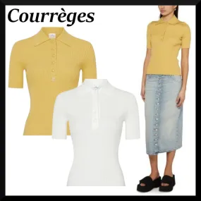 Courreges  |Casual Style Street Style Plain Short Sleeves Party Style