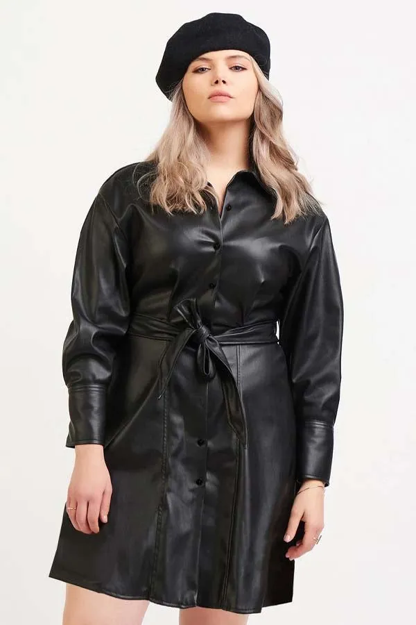 Dex Plus Belted Shirt Dress