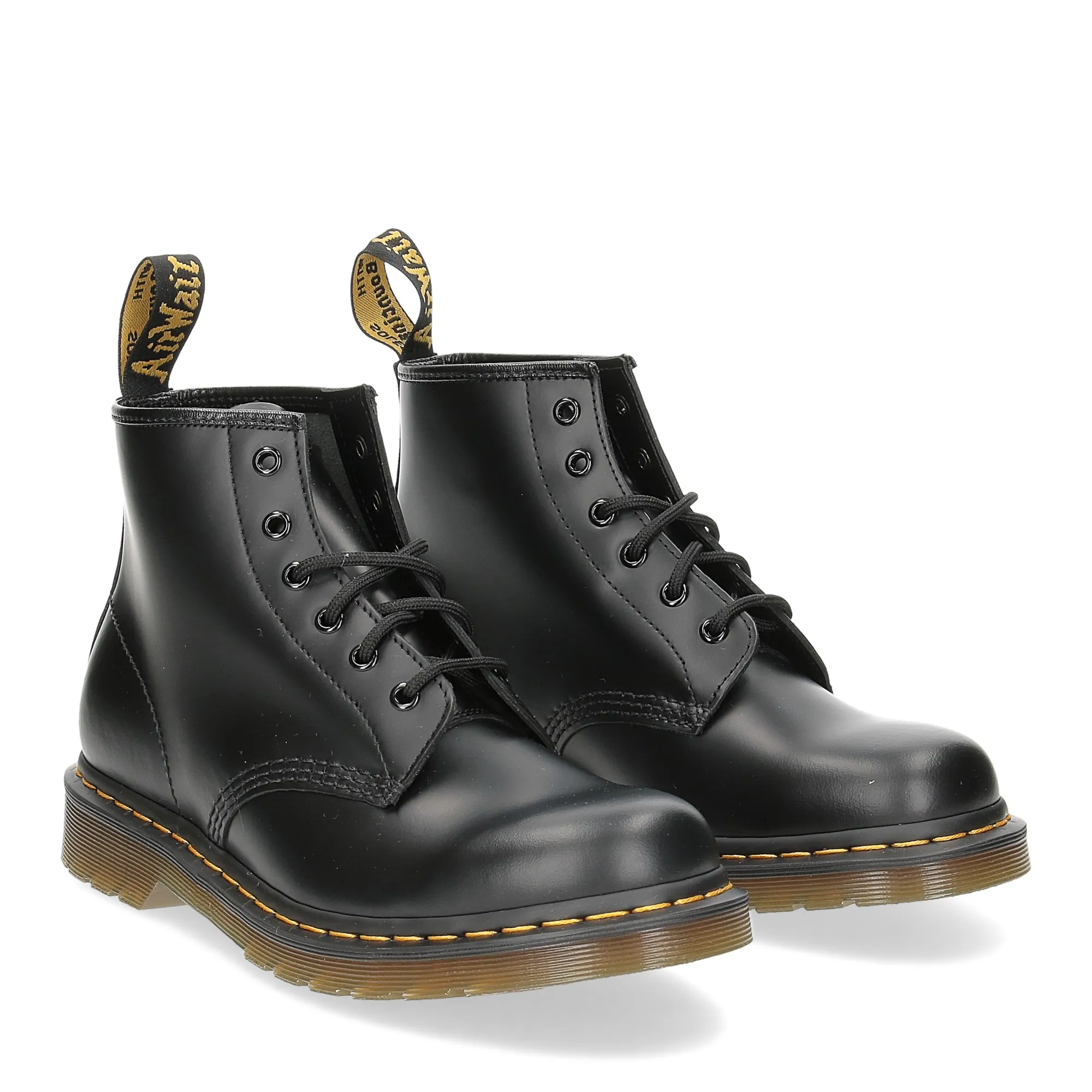 Dr. Martens 101 black smooth yellow stich - Al Siletto | Al Siletto