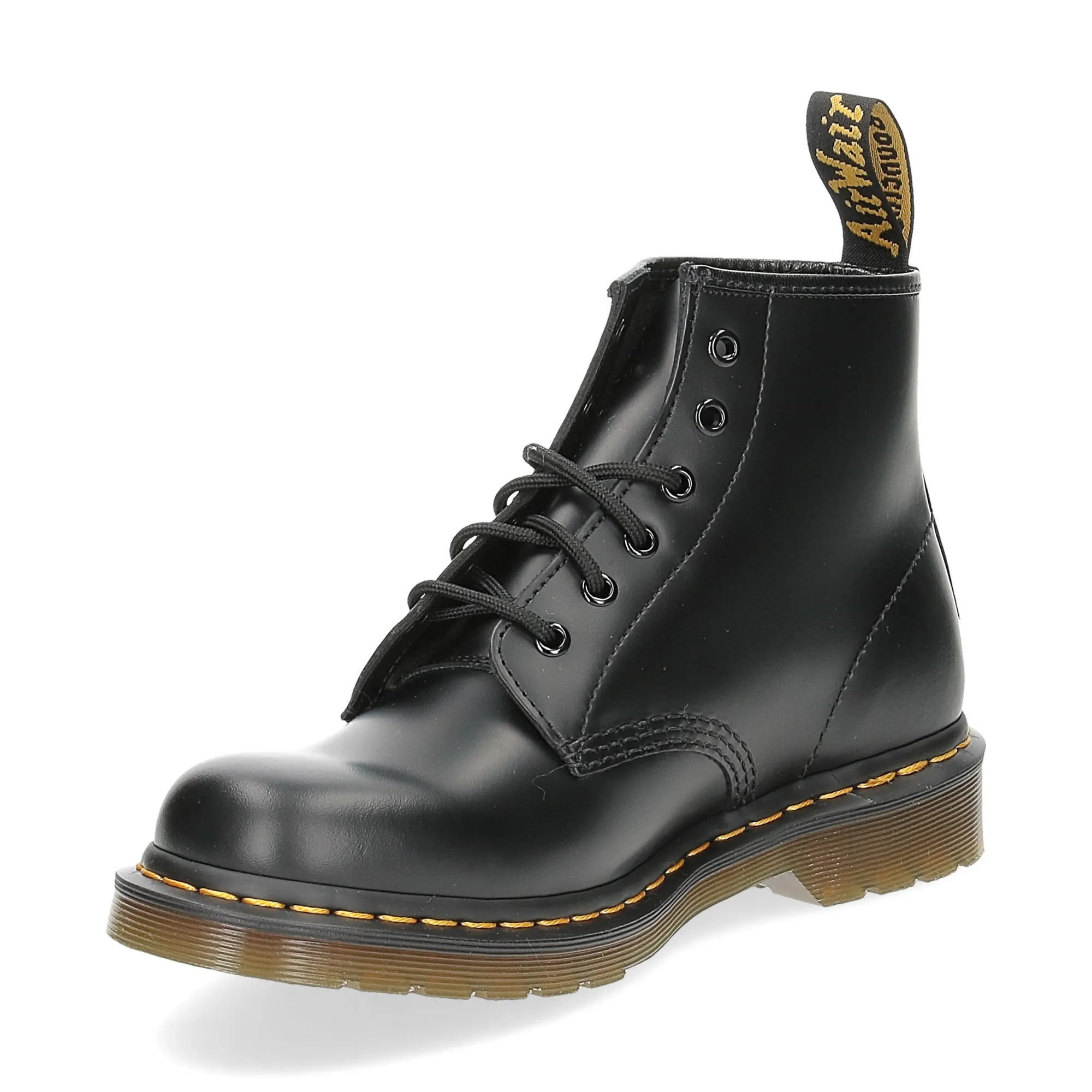 Dr. Martens 101 black smooth yellow stich - Al Siletto | Al Siletto