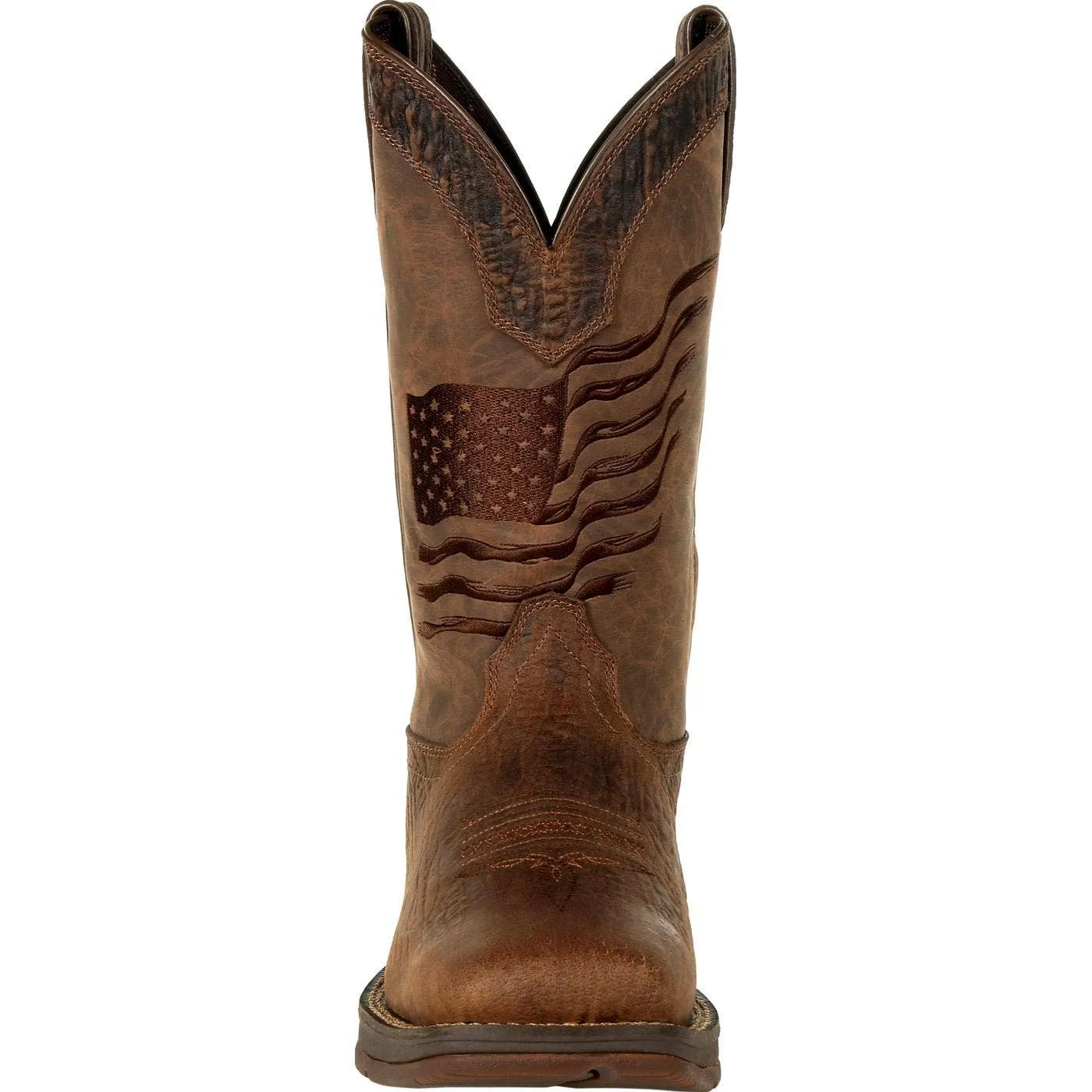 Durango 12-Inch Brown Distressed Flag Men's Western Boot