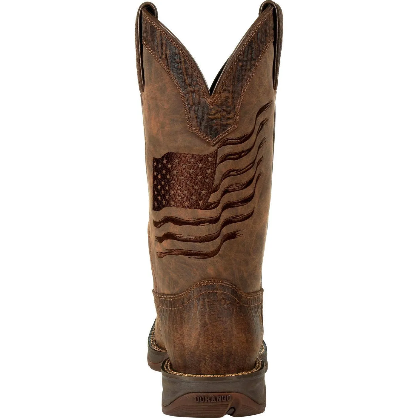 Durango 12-Inch Brown Distressed Flag Men's Western Boot