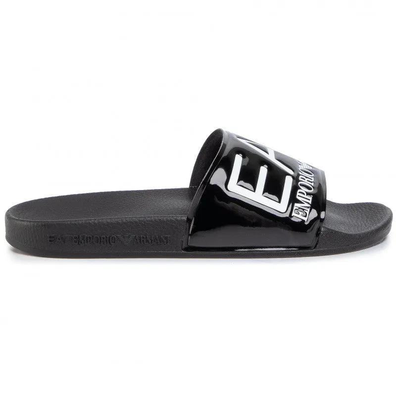 EA7 Black Shiney Slippers