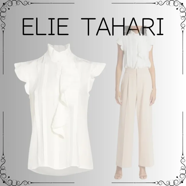 Elie Tahari  |Silk Sleeveless Plain Office Style Formal Style