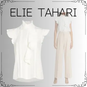 Elie Tahari  |Silk Sleeveless Plain Office Style Formal Style