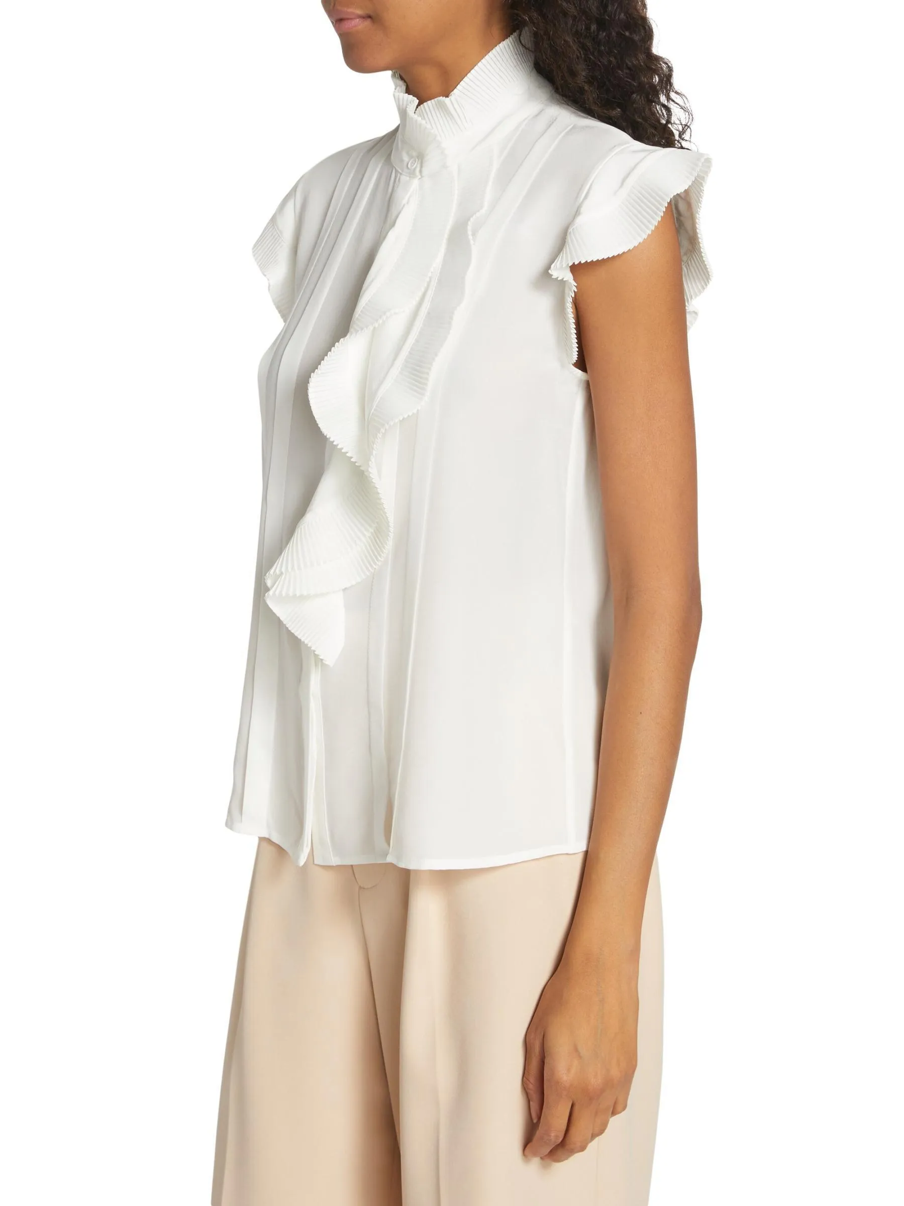 Elie Tahari  |Silk Sleeveless Plain Office Style Formal Style