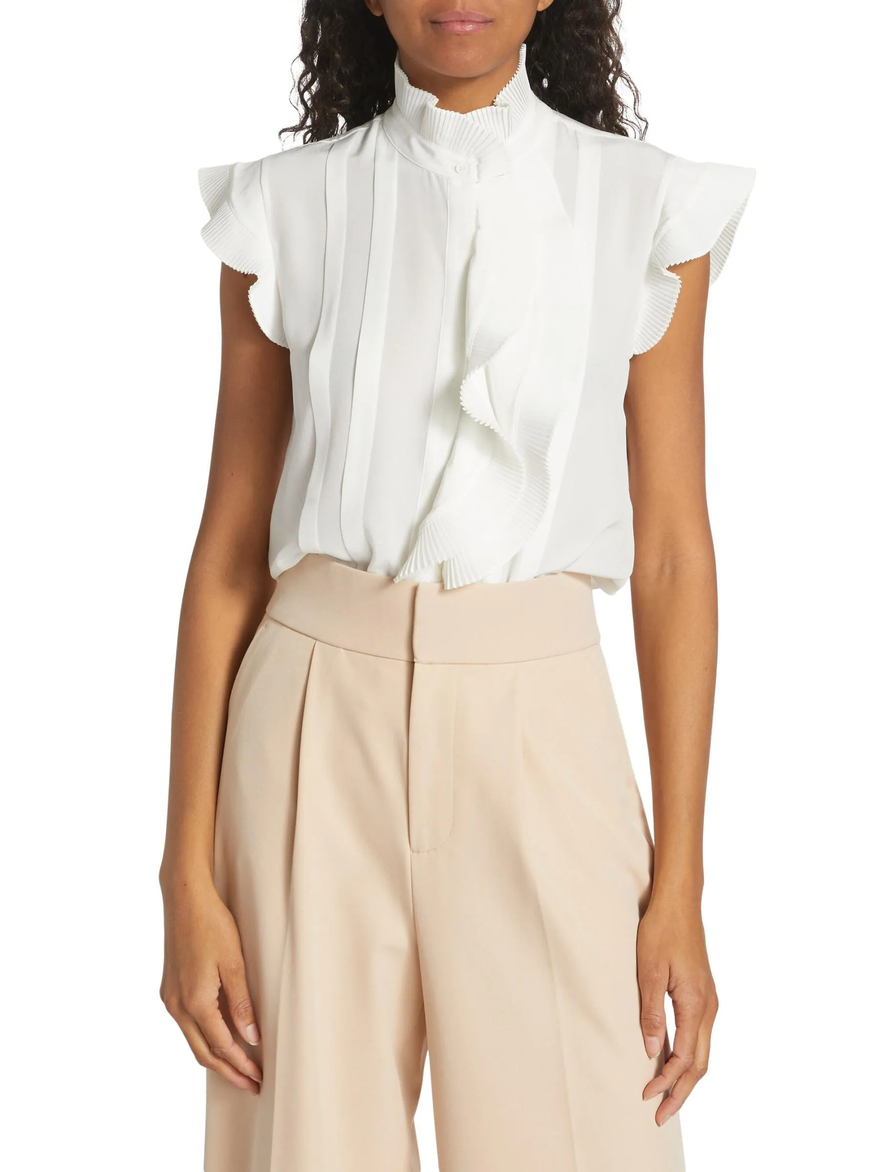 Elie Tahari  |Silk Sleeveless Plain Office Style Formal Style