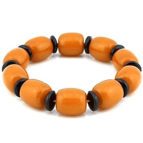 Ethnic Element Infused Menmade 16MM Amber Bead on Elastic String for Men /Women