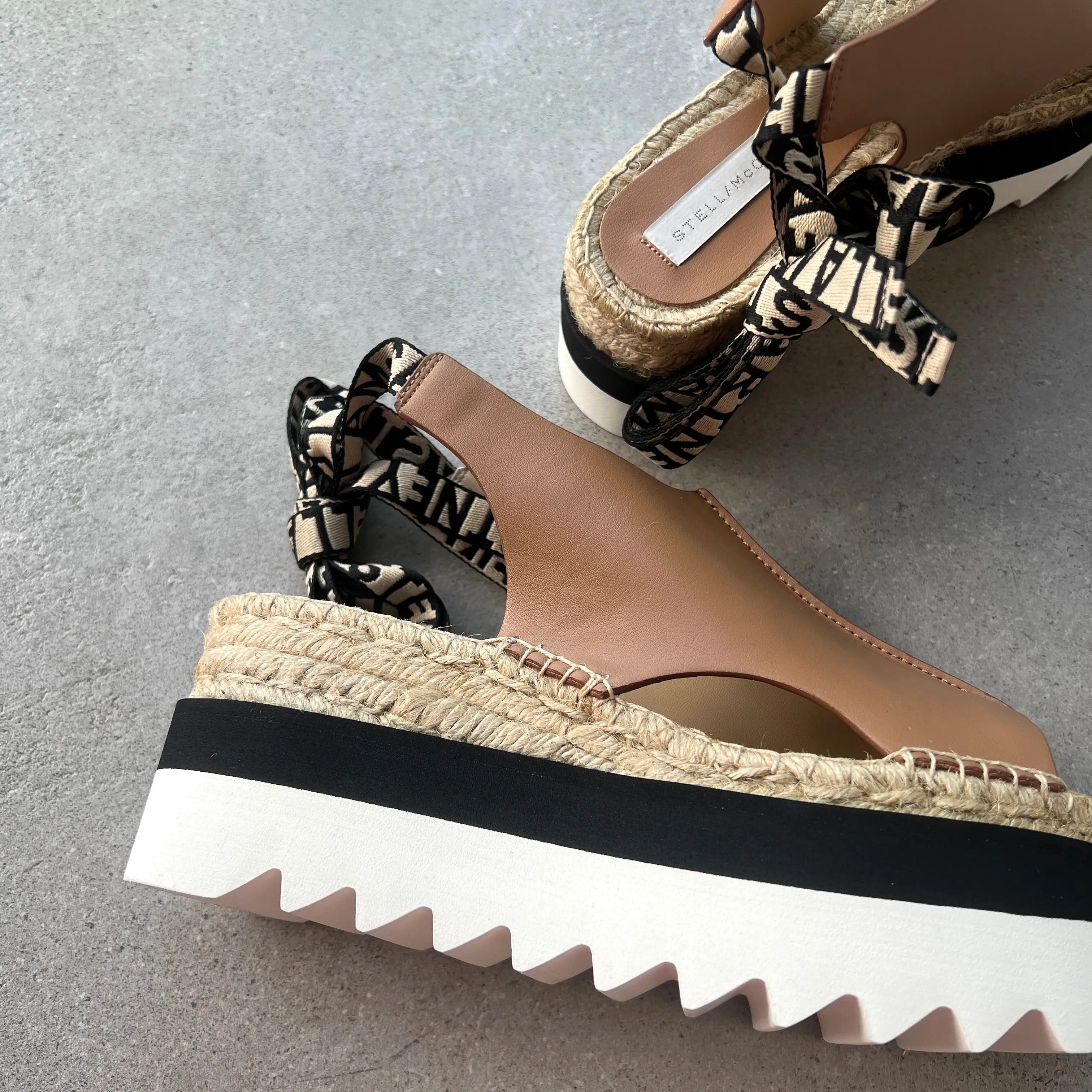 Gaia Peeptoe Platform Espadrilles, Brandy