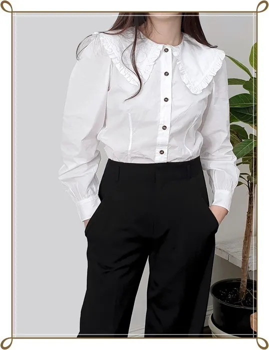 Ganni  |Long Sleeves Plain Cotton Party Style Office Style