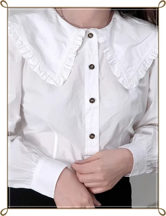 Ganni  |Long Sleeves Plain Cotton Party Style Office Style