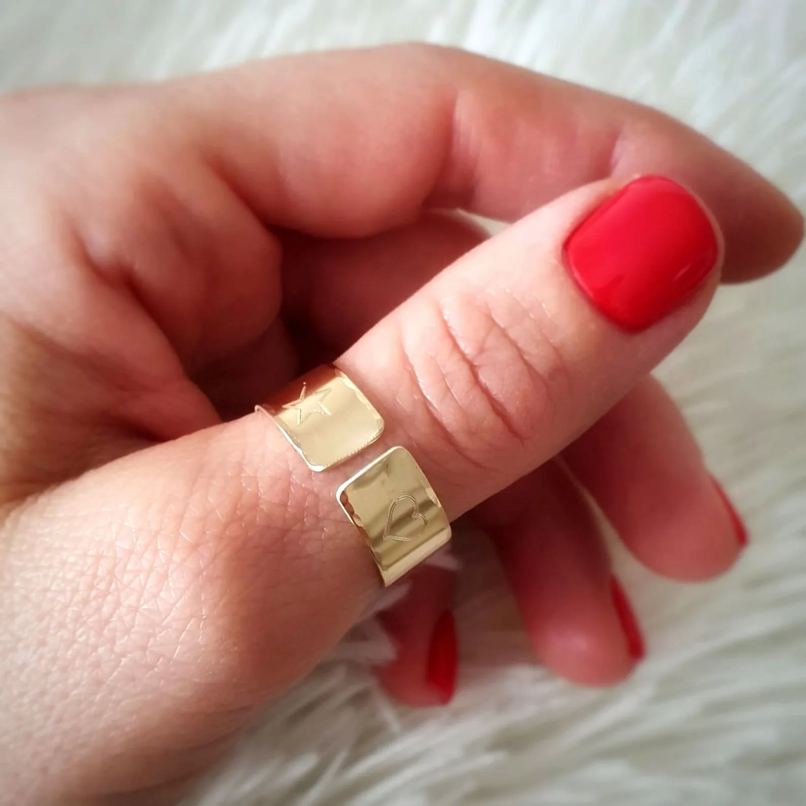 Gold Cigar Ring - Custom Gold Filled Wide Ring