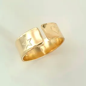 Gold Cigar Ring - Custom Gold Filled Wide Ring