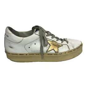 Golden Goose Deluxe White & Gold Hi Star Trainers 38