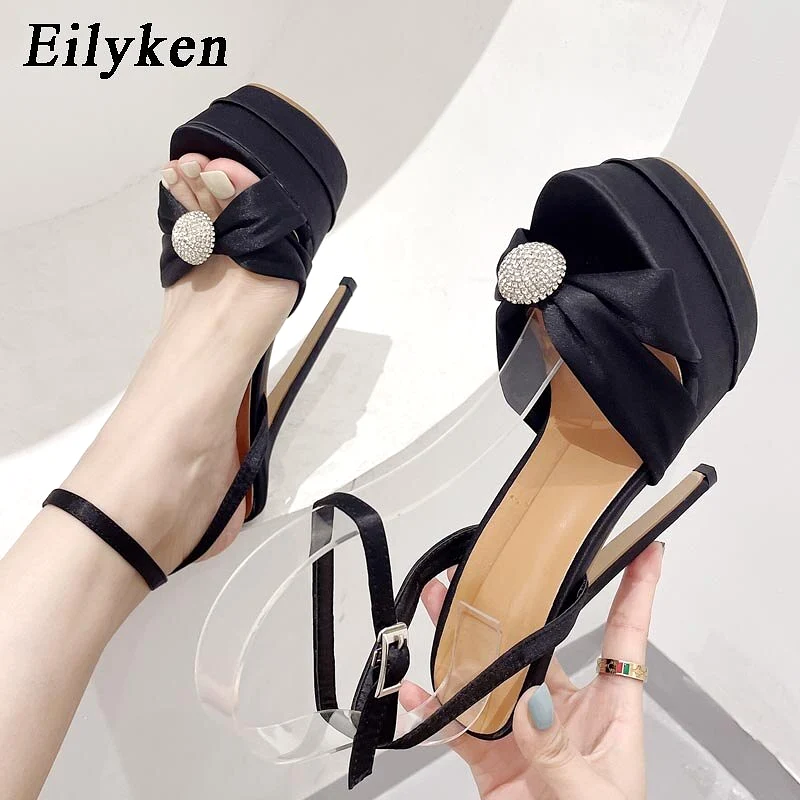 High Heels Banquet Stiletto Shoes Fashion Buckle Strap Platform Pumps