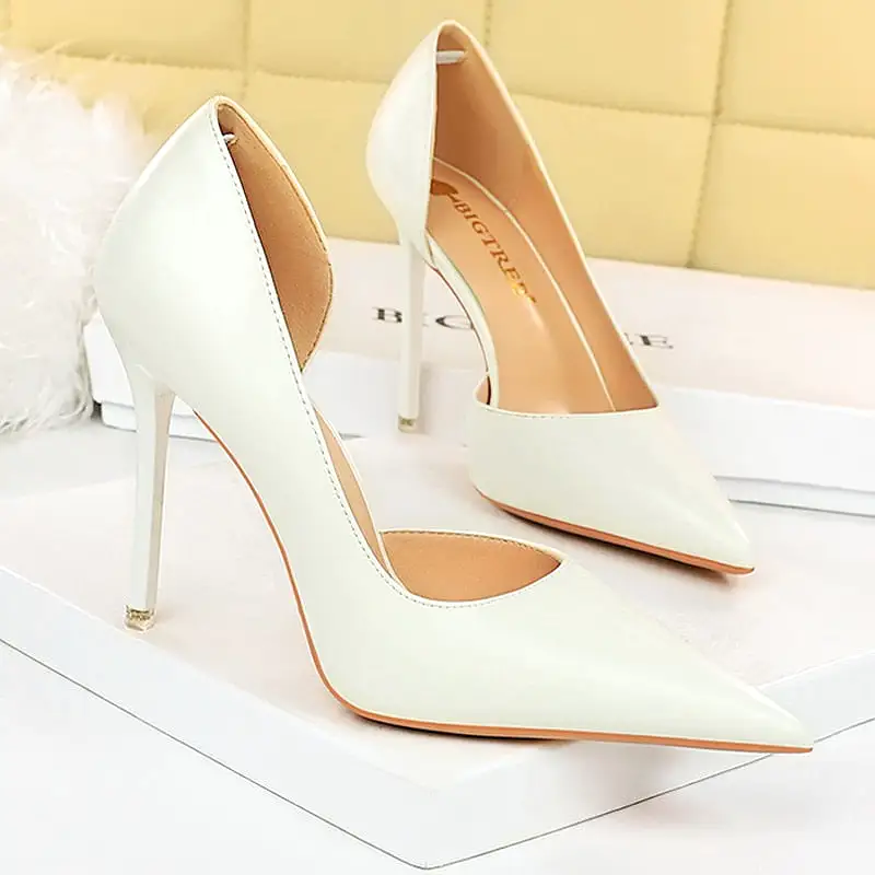 HIGH  Quality Leather High Heels Fashion Stiletto Luxurious Elegant Pumps