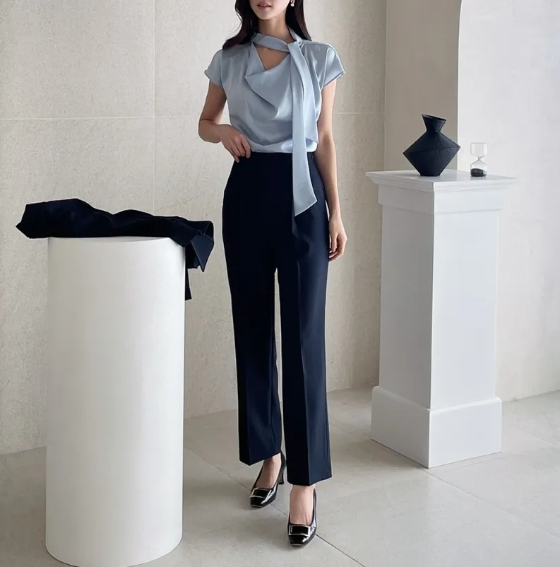 I AM MARI  |Casual Style Cropped Plain Party Style Office Style