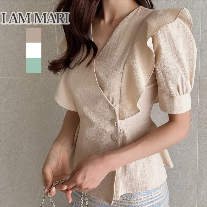 I AM MARI  |Plain Short Sleeves Party Style Office Style Formal Style