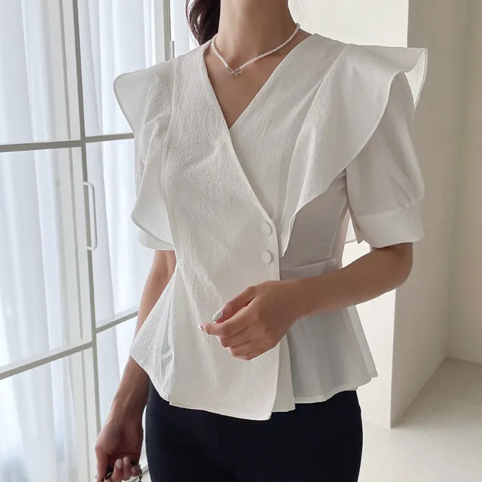 I AM MARI  |Plain Short Sleeves Party Style Office Style Formal Style