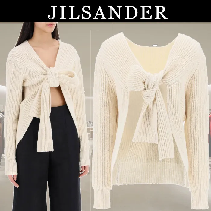 Jil Sander  |Crew Neck Casual Style Unisex Wool Rib Blended Fabrics