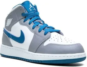 Jordan Kids Air Jordan 1 Mid Ce t True Blue sneakers Grey