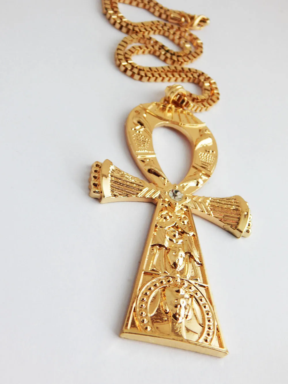 Large Gold Ankh Necklace Mens Jewelry African Egyptian Ankh Pendant