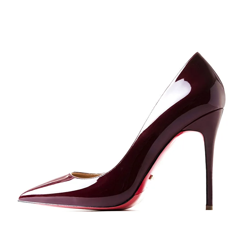 Luxury Brand Women Red Pumps Pointed Toe Thin Heel High Heels