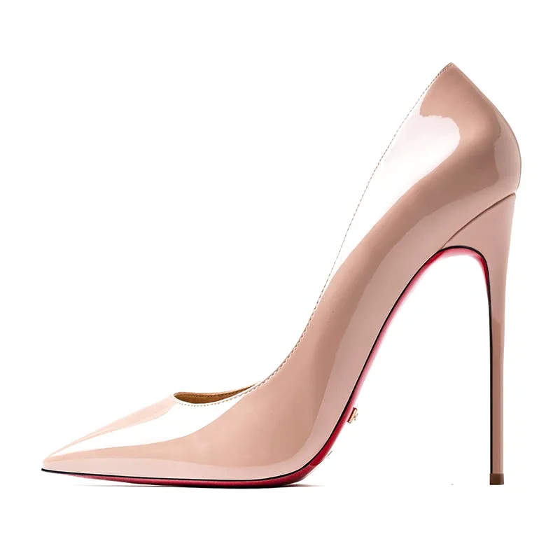 Luxury Brand Women Red Pumps Pointed Toe Thin Heel High Heels