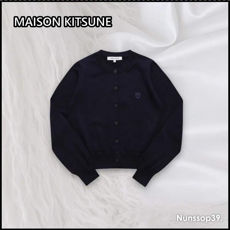 MAISON KITSUNE  |Casual Style Wool Street Style Long Sleeves Plain