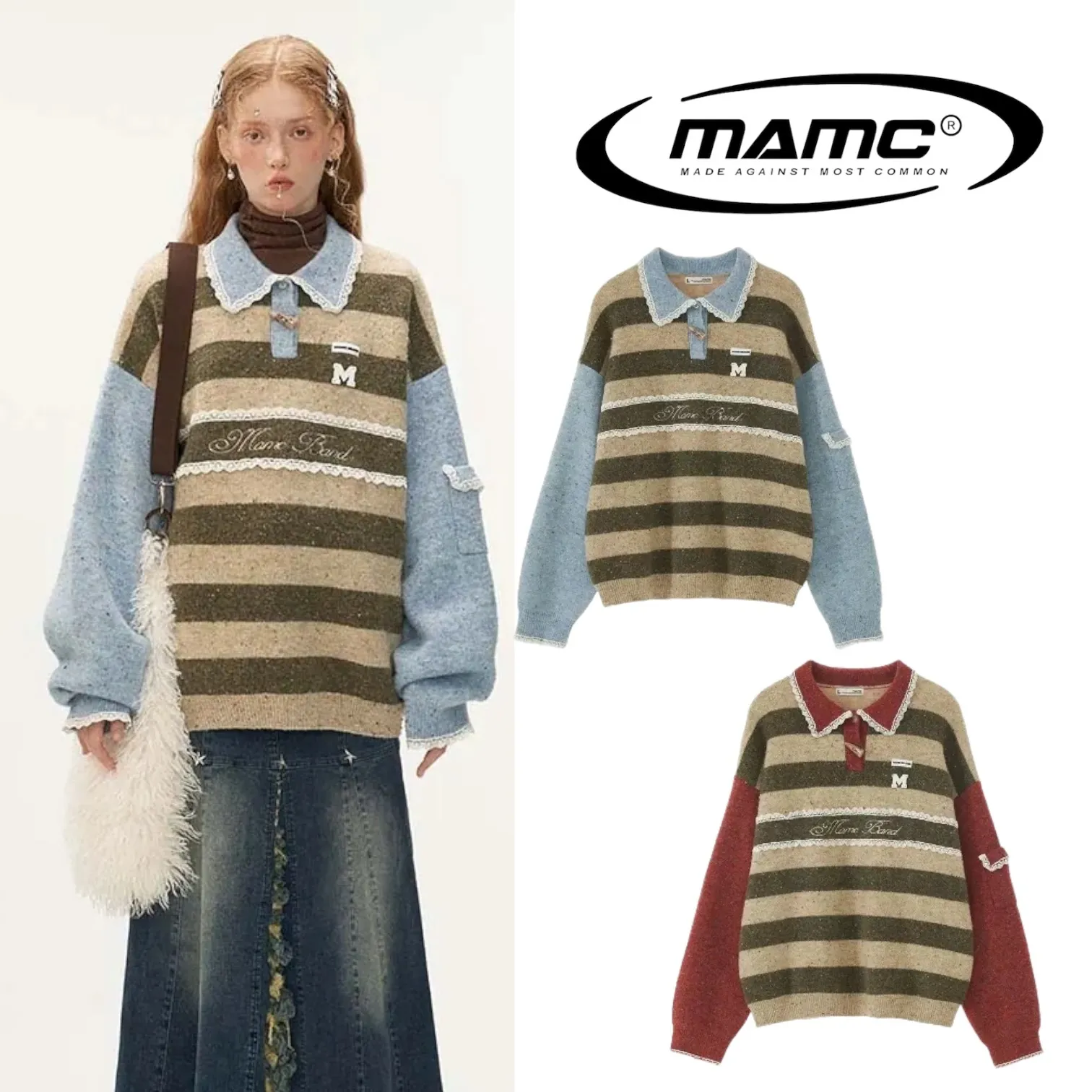 MAMC  |Stripes Casual Style Long Sleeves Party Style Office Style