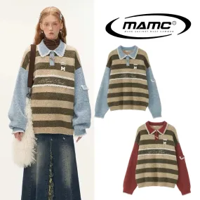 MAMC  |Stripes Casual Style Long Sleeves Party Style Office Style