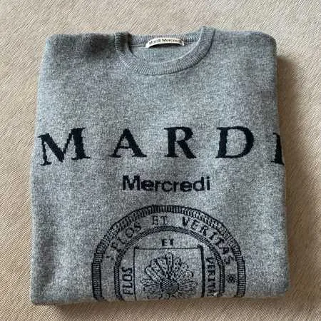 Mardi Mercredi  |Wool U-Neck Formal Style  Logo V-neck & Crew neck