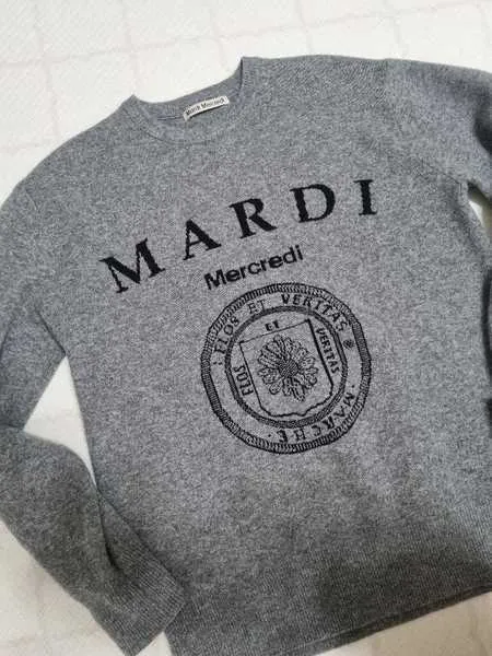 Mardi Mercredi  |Wool U-Neck Formal Style  Logo V-neck & Crew neck