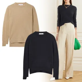 MaxMara  |Crew Neck Casual Style Long Sleeves Cotton Office Style