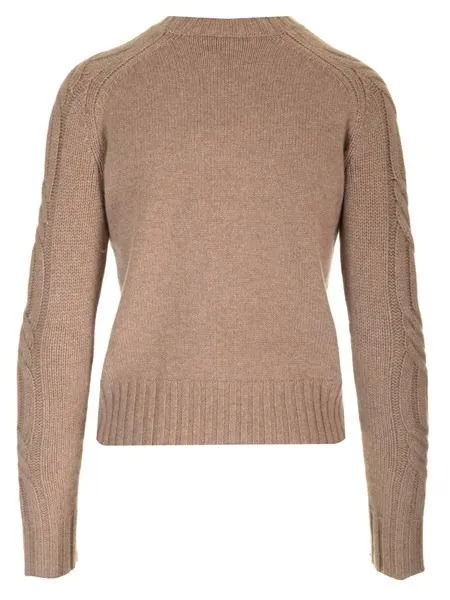 MaxMara  |Crew Neck Street Style Long Sleeves Plain Cotton