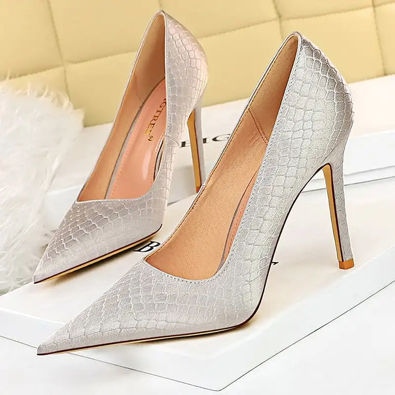 New Snake Pattern Women Pumps Sexy High Heels Party Shoes Stiletto