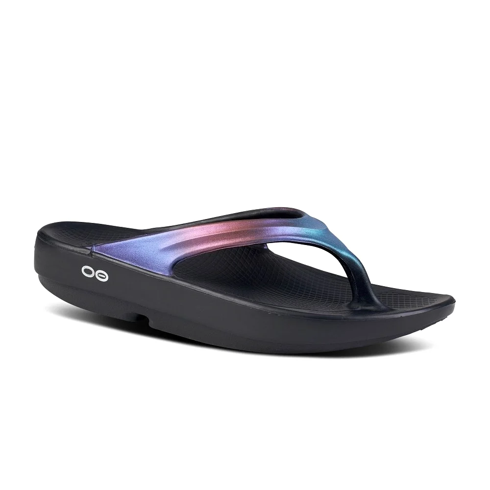 OOFOS Women's OOlala Luxe Thong Sandal - Midnight Spectre