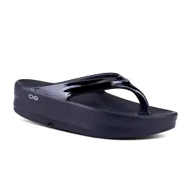 Oofos Women's Oomega Oolala Recovery Thong Sandal - Black