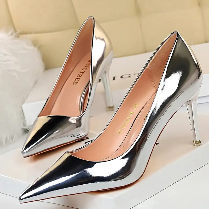 Patent Leather High Heels Wedding Shoes  Stiletto